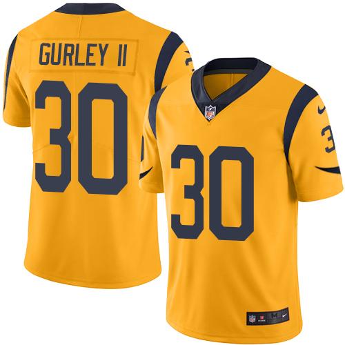 Los Angeles Rams #30 Todd Gurley II Gold Men's Stitched Limited Rush Jersey Men's
