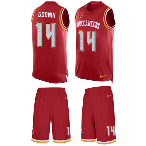 Buccaneers #14 Chris Godwin Red Team Color Men's Stitched Limited Tank Top Suit Jersey