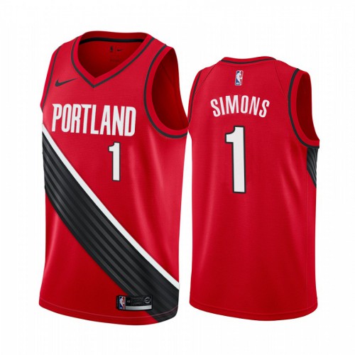 Portland Trail Blazers #1 Anfernee Simons Red Womens Swingman Statement Edition 2019/2020 Jersey Womens