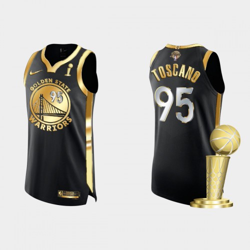 Golden State Golden State Warriors #95 Juan Toscano-Anderson Mens Golden Black 2021-22 Finals Champions Authentic Jersey Mens
