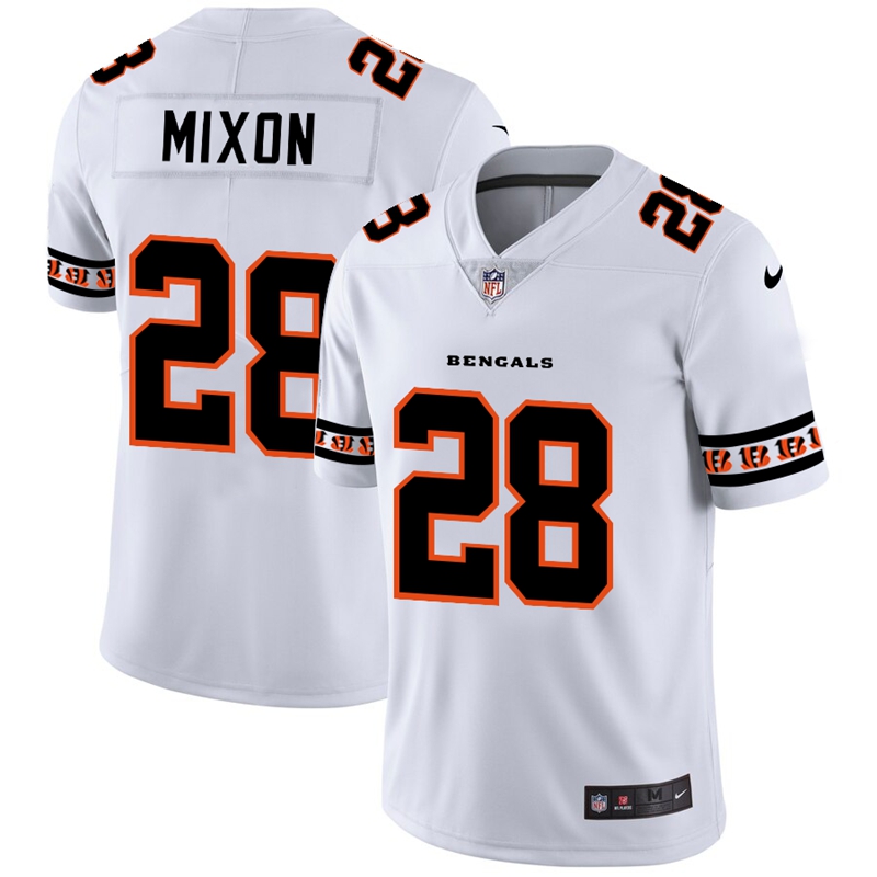 Cincinnati Bengals #28 Joe Mixon White Team Logo Vapor Limited Jersey