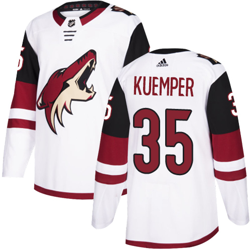 Adidas Arizona Coyotes #35 Darcy Kuemper White Road Authentic Stitched Jersey Men's