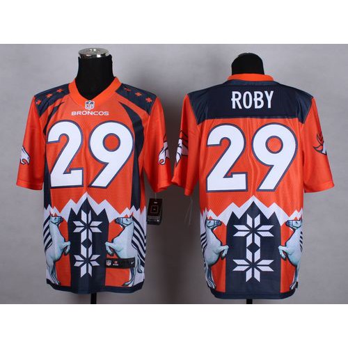 Denver Broncos #29 Bradley Roby Orange Men's Stitched Elite Noble Fashion Jersey Men's