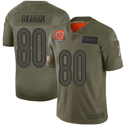 Chicago Bears #80 Jimmy Graham Camo Youth Stitched Limited 2019 Salute To Service Jersey Youth