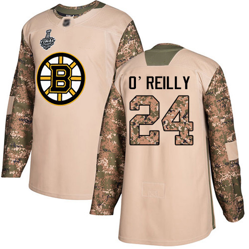 Adidas Boston Bruins #24 Terry O'Reilly Camo Authentic 2017 Veterans Day Stanley Cup Final Bound Stitched Jersey Men's