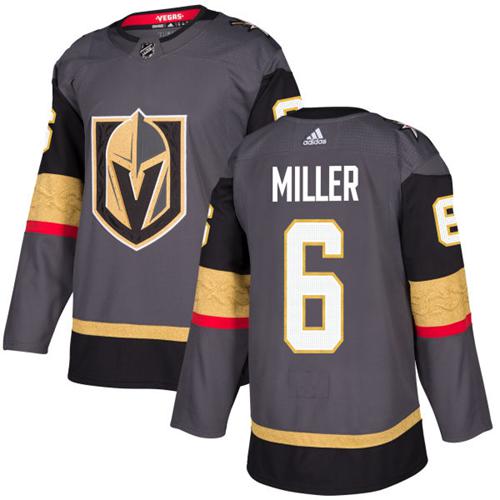 Adidas Golden Vegas Golden Knights #6 Colin Miller Grey Home Authentic Stitched Jersey Men's