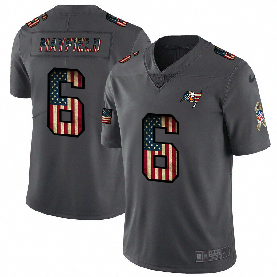 Tampa Bay Buccaneers #6 Baker Mayfield 2018 Salute To Service Retro USA Flag Limited Jersey