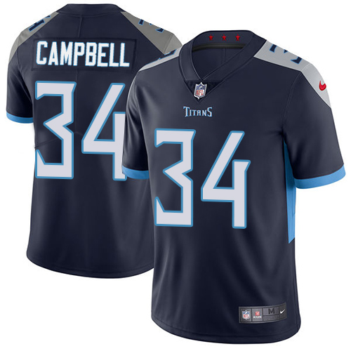 Tennessee Titans #34 Earl Campbell Navy Blue Team Color Men's Stitched Vapor Untouchable Limited Jersey Men's