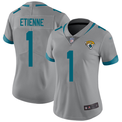 Jaguars #1 Travis Etienne Silver Women's Stitched Limited Inverted Legend Jersey
