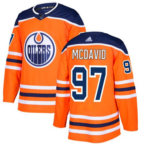 Adidas Edmonton Oilers #97 Connor McDavid Orange Home Authentic Stitched Jersey Men's