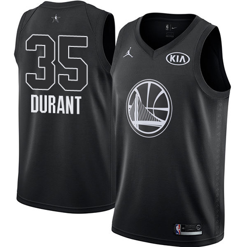 Golden State Warriors #35 Kevin Durant Black Jordan Swingman 2018 All-Star Game Jersey Mens