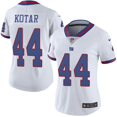 New York Giants #44 Doug Kotar White Women's Stitched Limited Rush Jersey Womens