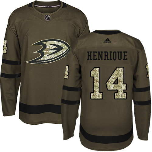 Adidas Anaheim Ducks #14 Adam Henrique Green Salute to Service Youth Stitched Jersey Youth