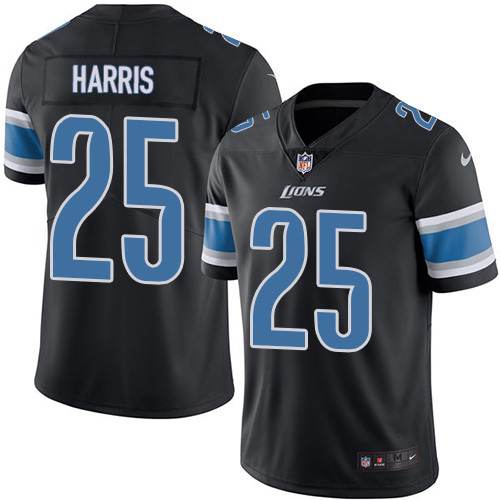 Detroit Lions #25 Will Harris Black Men's Stitched Limited Rush Jersey Men's