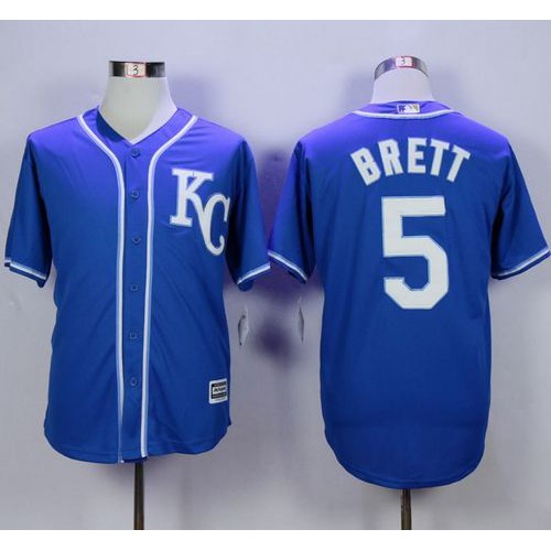 Kansas City Royals #5 George Brett Blue Alternate 2 New Cool Base Stitched Jersey Men's