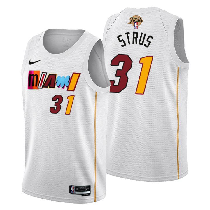 Heat #31 Max Strus 2023 Finals Patch City Edition Jersey - Cherry Blossom White