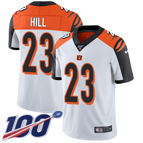 Bengals #23 Daxton Hill White Youth Stitched 100th Season Vapor Untouchable Limited Jersey