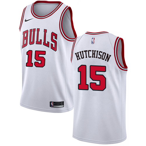 Chicago Bulls #15 Chandler Hutchison White Swingman Association Edition Jersey Mens