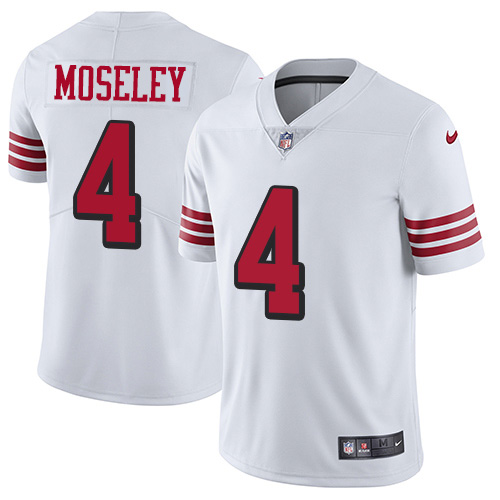 San Francisco 49ers #4 Emmanuel Moseley White Rush Men's Stitched Vapor Untouchable Limited Jersey Men's