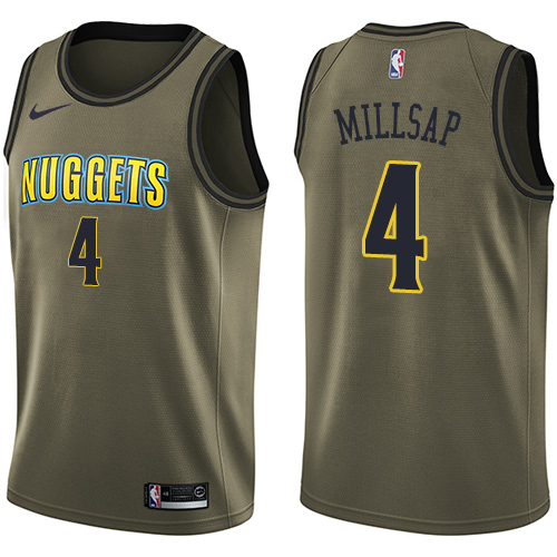 Denver Nuggets #4 Paul Millsap Green Salute to Service Youth Swingman Jersey Youth