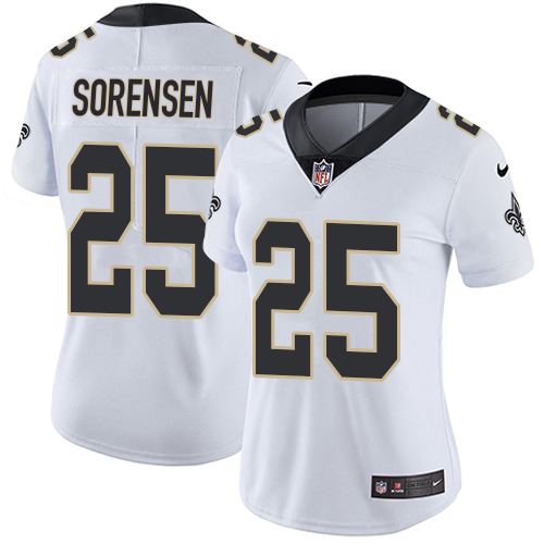 Saints #25 Daniel Sorensen White Women's Stitched Vapor Untouchable Limited Jersey