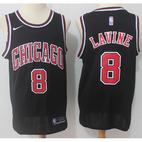 Chicago Bulls #8 Zach LaVine Black Swingman Statement Edition Jersey Mens