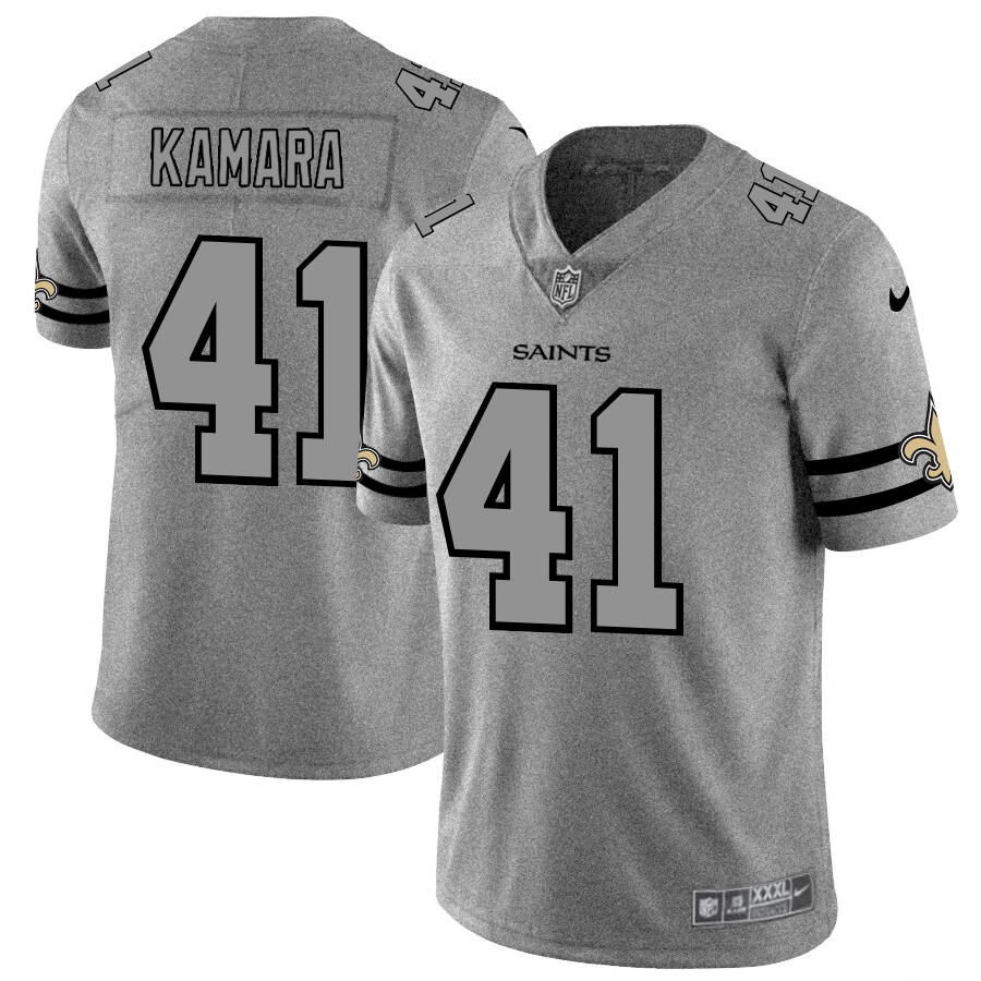New Orleans Saints #41 Alvin Kamara Men's Gray Gridiron II Vapor Untouchable Limited Jersey