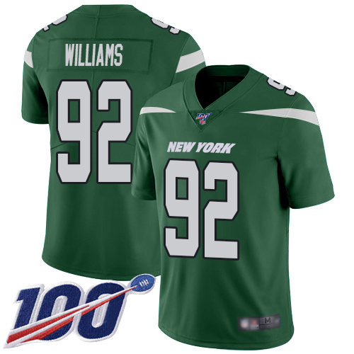 New York Jets #92 Leonard Williams Green Team Color Men's Stitched 100th Season Vapor Limited Jersey Men's