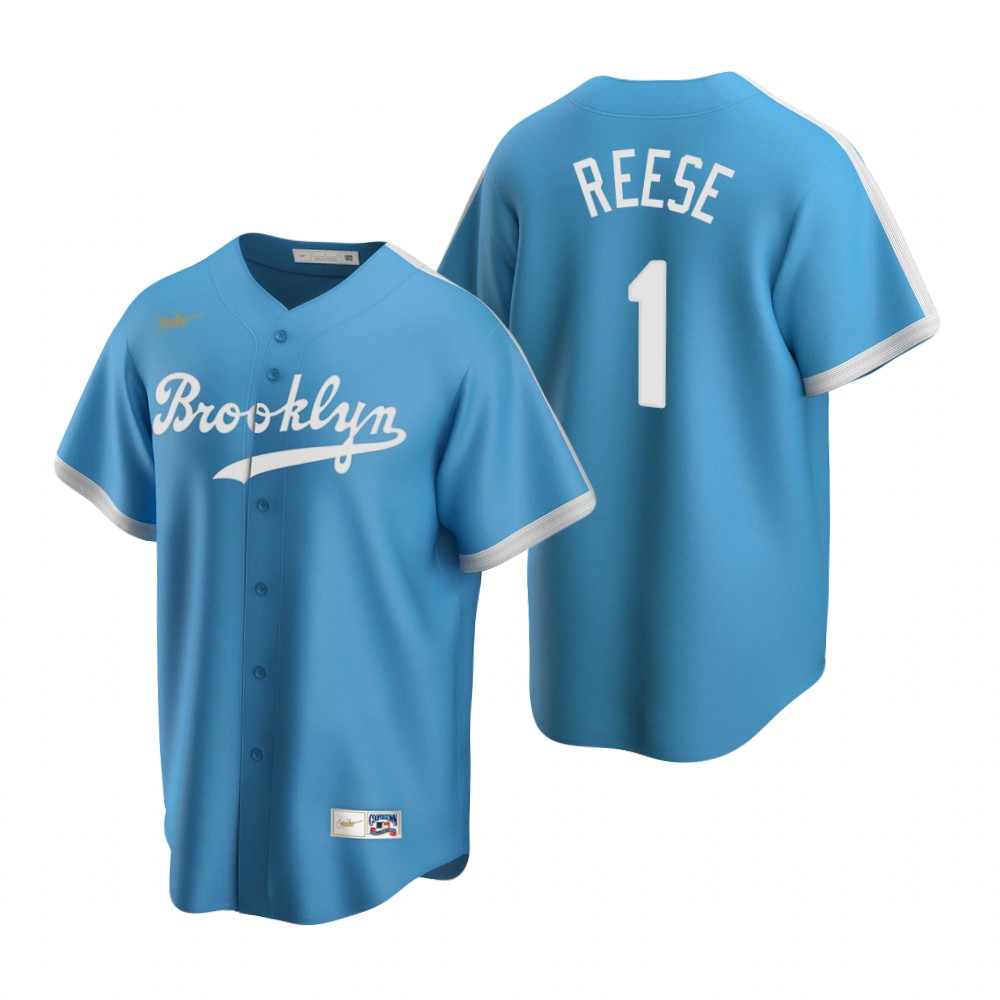 Los Angeles Dodgers #1 Pee-Wee Reese Light Blue Alternate Cooperstown Collection Jersey