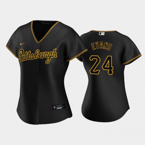 Pittsburgh Pittsburgh Pirates #24 Phillip Evans Game Women's Alternate Jersey - Black Womens