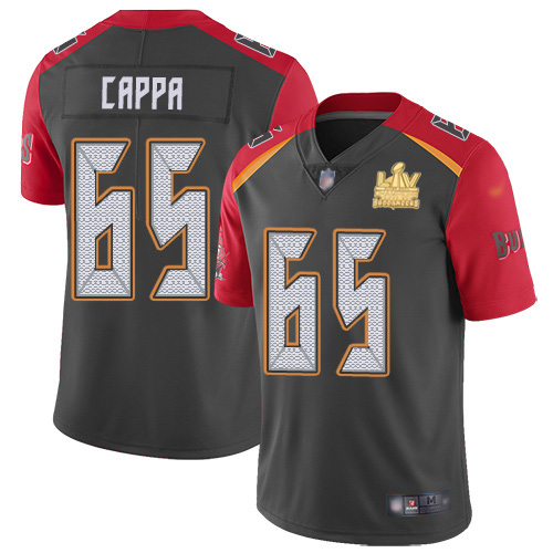 Tampa Bay Buccaneers #65 Alex Cappa Gray Men's Super Bowl LV Champions Patch Stitched Limited Inverted Legend Jersey Men's