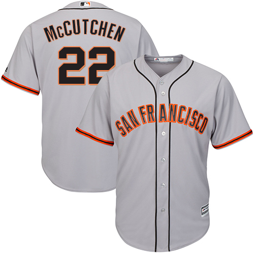 San Francisco Giants #22 Andrew McCutchen Grey New Cool Base Road Stitched Jersey Men's