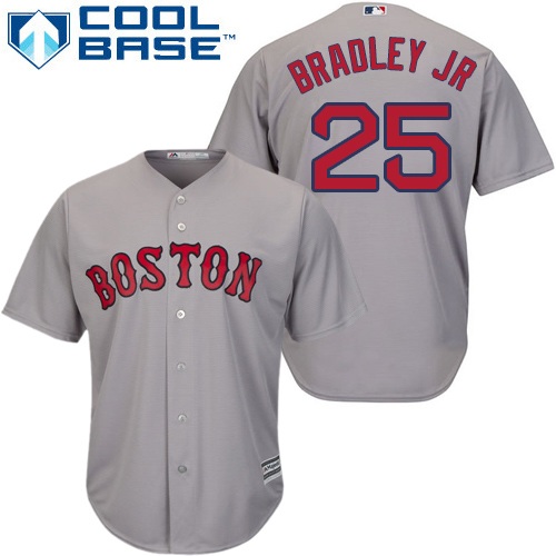 Boston Red Sox #25 Jackie Bradley Jr Grey Cool Base Stitched Youth Jersey Youth