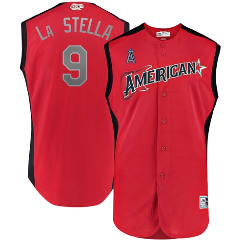 Los Angeles Angels of Anaheim #9 Tommy La Stella Red 2019 All-Star American League Stitched Jersey Men's