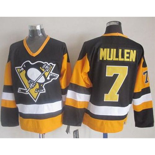 Pittsburgh Penguins #7 Joe Mullen Black CCM Throwback Stitched Jersey Men's