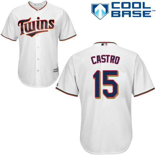 Minnesota Twins #15 Jason Castro White Cool Base Stitched Youth Jersey Youth