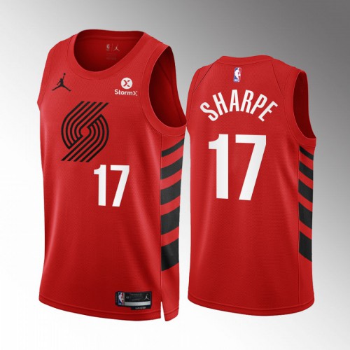 Portland Trail Portland Trail Blazers #17 Shaedon Sharpe Red Mens Statement Edition Swingman Jersey Mens