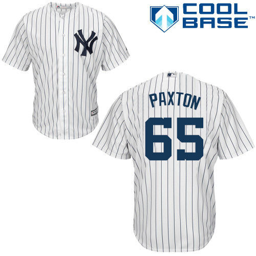 New York Yankees #65 James Paxton White Strip New Cool Base Stitched Youth Jersey Youth