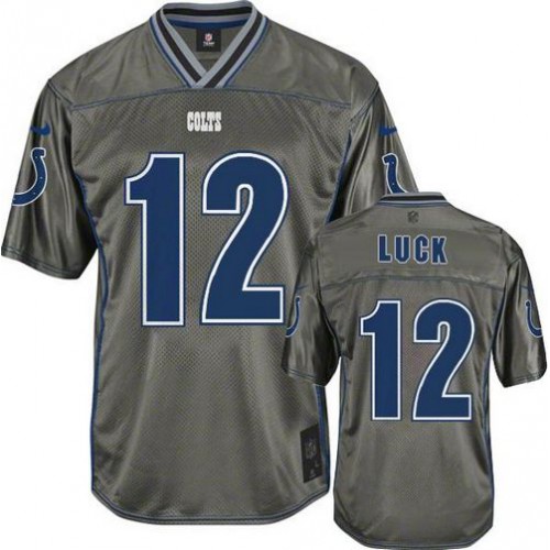Indianapolis Colts #12 Andrew Luck Grey Youth Stitched Elite Vapor Jersey Youth