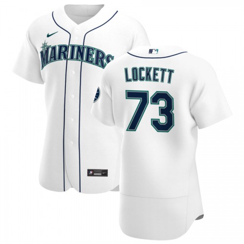Seattle Seattle Mariners #73 Walker Lockett Men's White Home 2020 Authentic Player Jersey Men's