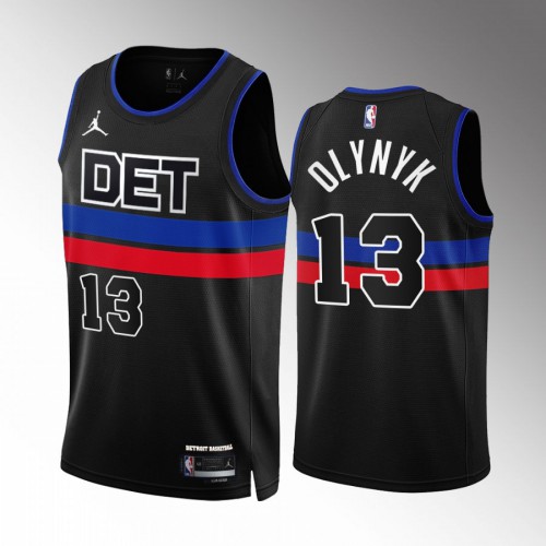 Detroit Detroit Pistons #13 Kelly Olynyk Mens Black 2022-23 Statement Edition Jersey Mens