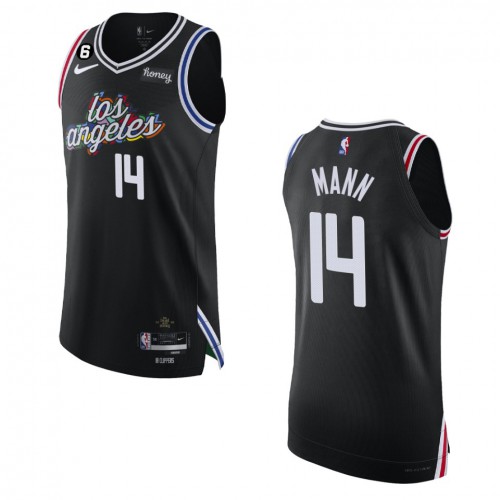 Los Angeles Los Angeles Clippers #14 Terance Mann Black 2022-23 Authentic Jersey - City Edition Mens