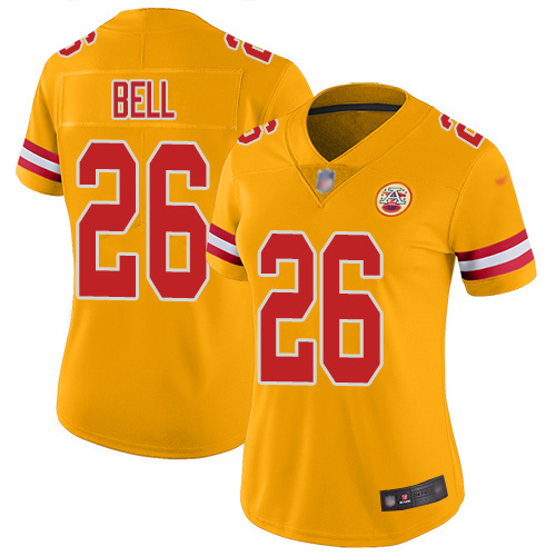 Kansas City Chiefs #26 Le'Veon Bell Gold Women's Stitched Limited Inverted Legend Jersey Womens