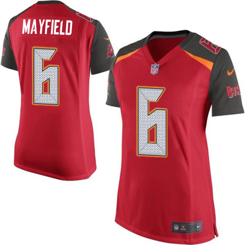 Buccaneers #6 Baker Mayfield Red Team Color Women's Stitched Vapor Untouchable Elite Jersey