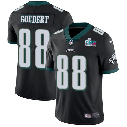 Eagles #88 Dallas Goedert Black Super Bowl LVII Patch Alternate Youth Stitched Vapor Untouchable Limited Jersey