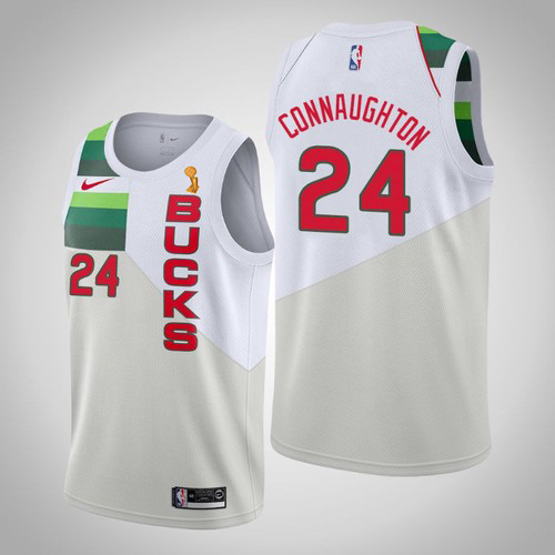 Milwaukee Bucks #24 Pat Connaughton Womens 2021 Finals Champions Swingman Earned Edition Jersey White Womens