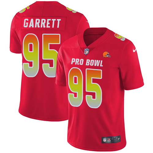 Browns #95 Myles Garrett Red Youth Stitched Limited AFC 2019 Pro Bowl Jersey