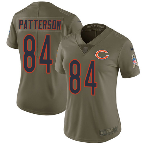 Chicago Bears #84 Cordarrelle Patterson Olive Women's Stitched Limited 2017 Salute To Service Jersey Womens