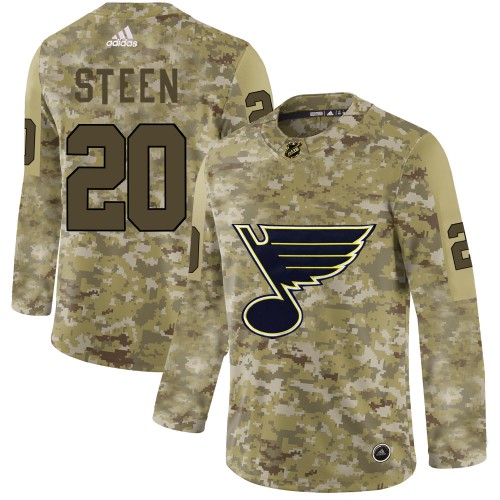 Adidas St. Louis Blues #20 Alexander Steen Camo Authentic Stitched Jersey Men's