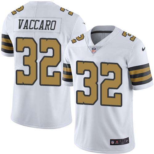 New Orleans Saints #32 Kenny Vaccaro White Men's Stitched Limited Rush Jersey Men's